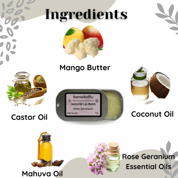 Natural Lip Balm - Rose Geranium {10 g} - Image 3