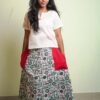 Cotton skirt : Long - white with captions
